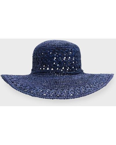 Bindya Accessories Crochet Flora Sun Hat - Blue
