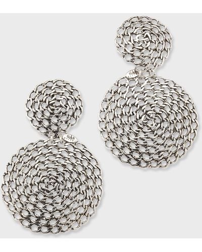 Gas Bijoux Onde Gourmette Large Silver Earrings - Metallic