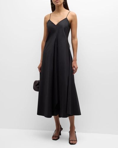 Rohe Strappy Cotton A-Line Midi Dress - Black