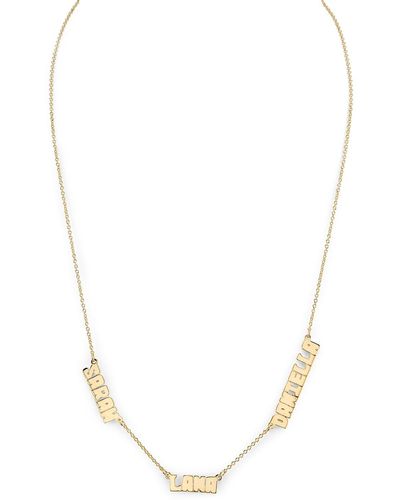 Sarah Chloe Ava 14K Three-Name Necklace - Metallic