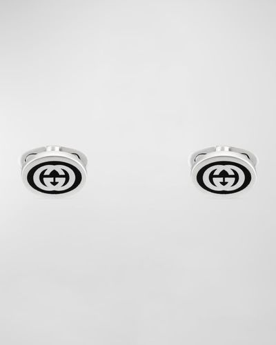 Gucci Interlocking G-Logo Sterling Cufflinks - Metallic