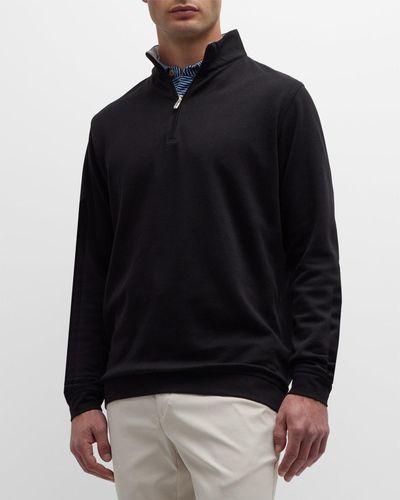 Peter Millar Crown Comfort Quarter-Zip Sweater - Black