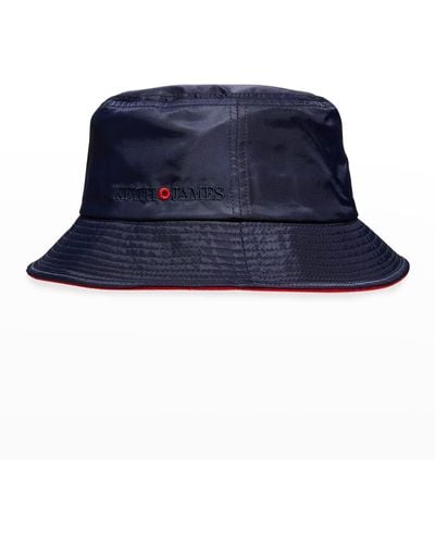 Keith James Logo Nylon Bucket Hat - Blue