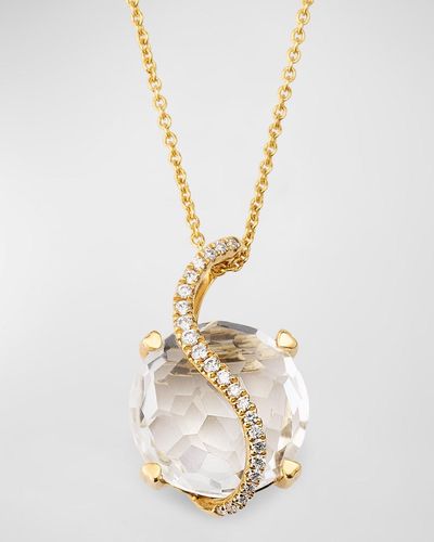Lisa Nik 18K Clear Quartz And Diamond Necklace - Metallic