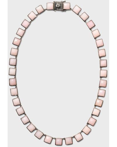 Nakard Large Tile Riviere Necklace - Pink