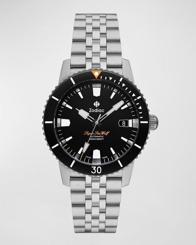 Zodiac Super Sea Wolf Compression Automatic Bracelet Watch, 40Mm - Metallic