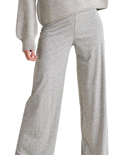 Skin Christine Wide-leg Organic Cotton Lounge Pants - Gray