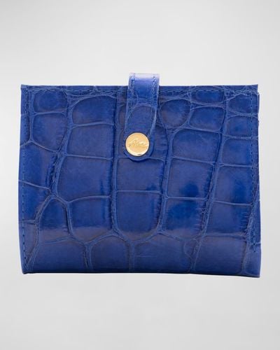 Abas Mini Alligator Bifold Wallet - Blue