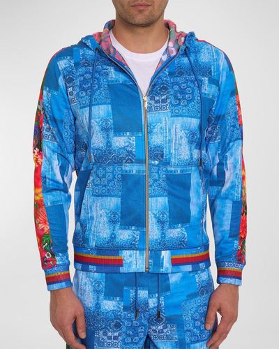 Robert Graham Out With A Bang Graphic Hoodie - Blue