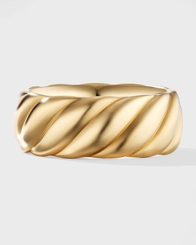 David Yurman Sculpted Cable Contour Band Ring In 18k Gold, 9mm - Natural