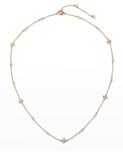 Tory Burch Kira Pearl Delicate Necklace - Natural