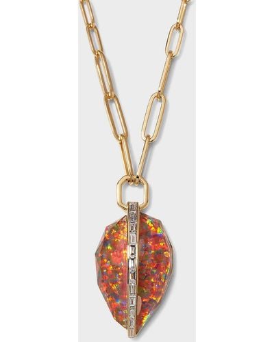 Stephen Webster Large Diced Pear Pendant Necklace With Fire Opalescent Quartz - White