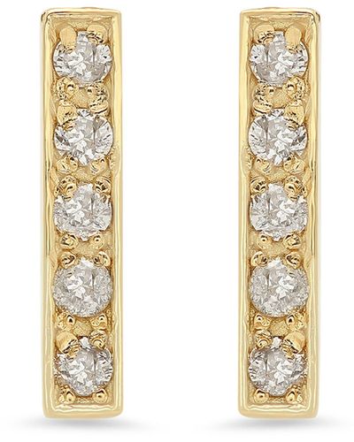Jennifer Meyer Diamond Bar Stud Earrings In 18k Yellow Gold - Metallic