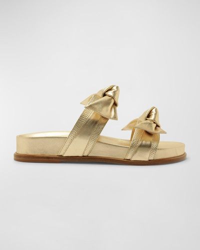 Alexandre Birman Maxi Clarita Dual Knot Slide Sandals - Metallic