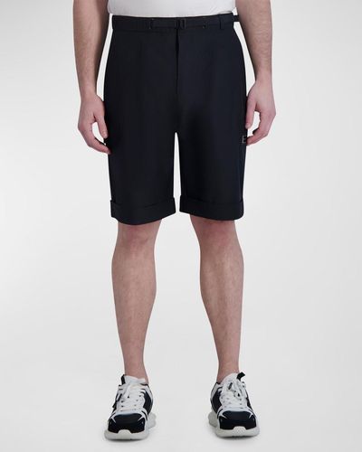 Karl Lagerfeld Cuffed Nylon Cargo Shorts - Black