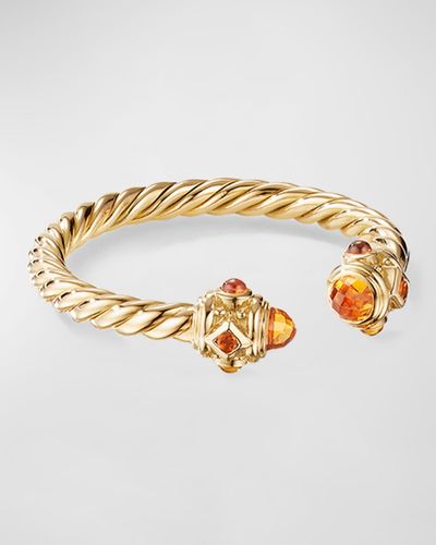 David Yurman 18k Gold Renaissance Ring With Madeira Citrine, Size 6 - Metallic