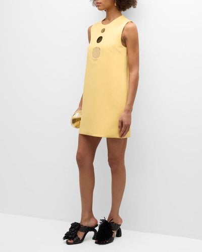 Alexis Vango Sleeveless Embellished Mini Shift Dress - Yellow