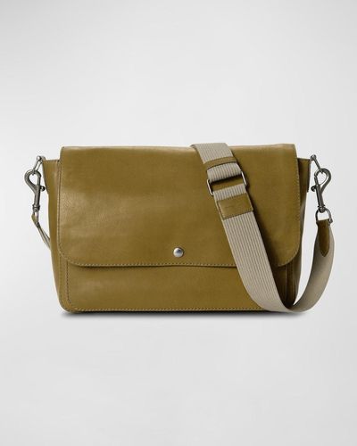 Shinola Canfield Relaxed Leather Messenger Bag - Green