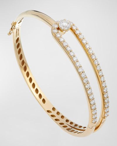 Krisonia 18k Yellow Gold Bracelet With Diamond Half - White
