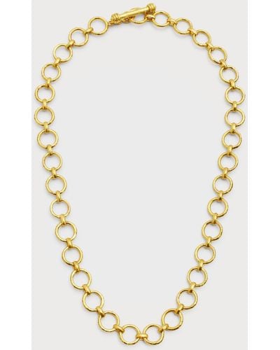 Elizabeth Locke 19k Yellow Gold Large Farnese Link Necklace With Toggle, 21"l - Metallic