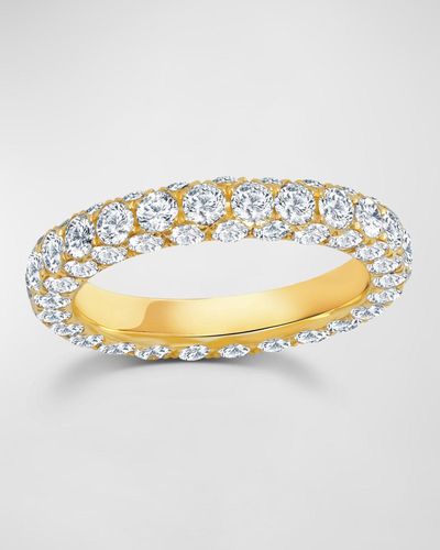 Graziela Gems 18k Rose Gold 3-side Diamond Band Ring, Size 6 - White
