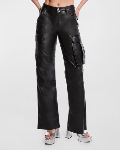 AS by DF Cole Upcycled Leather Cargo Pants - Black