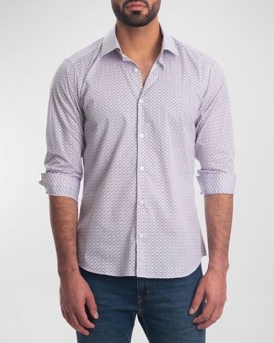 Jared Lang Patterned Button-Down Shirt - Purple