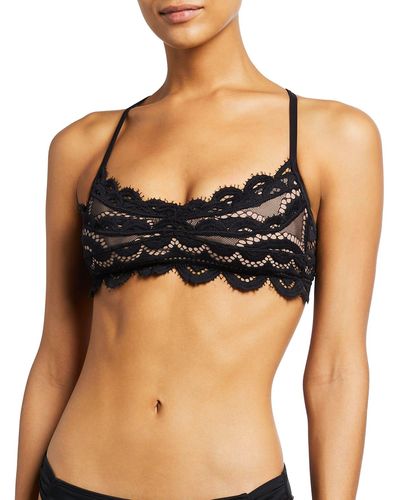 PQ Swim Midnight Lace Bralette Bikini Top - Black