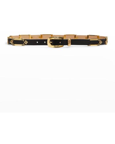 Streets Ahead Antique Leather Skinny Belt - Natural