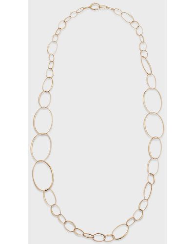 Pomellato 18K Rose Long Oval-Link Necklace - White
