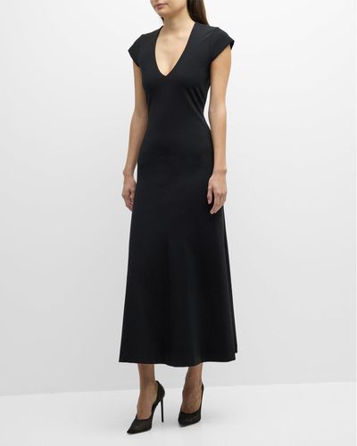 Dorothee Schumacher Pure Comfort Cap-sleeve Jersey Maxi Dress - Black