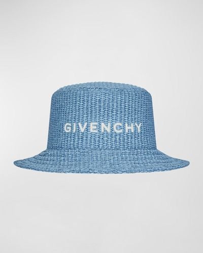 Givenchy Woven Raffia Bucket Hat - Blue
