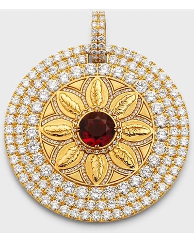 Buddha Mama 20k Yellow Gold Diamond And Mediera Pendant - Metallic