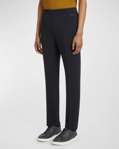 Zegna Merino Wool Tech Sweatpants - Black