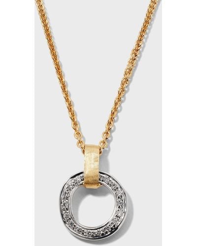 Marco Bicego Jaipur Link 18k Yellow & White Gold Flat-link Diamond Pendant Necklace
