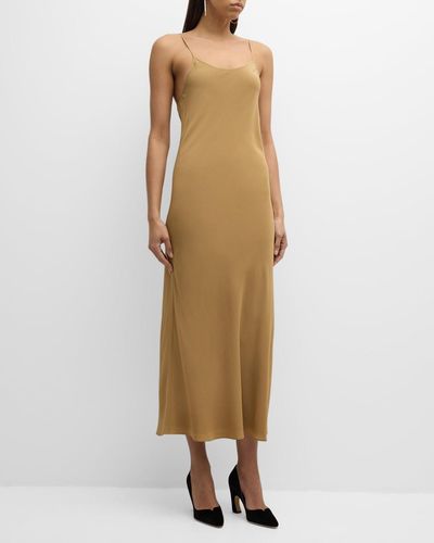 Chloé X Atelier Jolie Sleeveless Silk Maxi Slip Dress - Natural