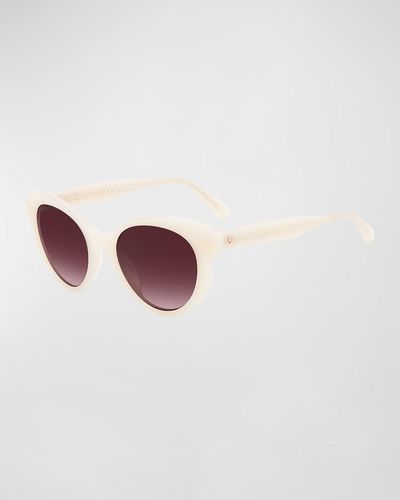 Kate Spade Elina Gradient Acetate Cat-eye Sunglasses - White