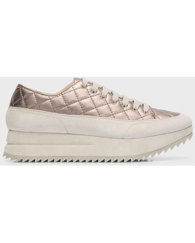 Pedro Garcia Osaka Quilted Leather Flatform Sneakers - Natural
