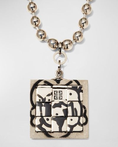 Givenchy X Chito Dog Puzzle Tag-Effect Pendant Necklace - White