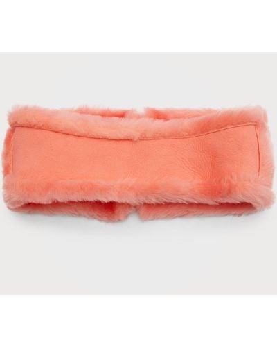 UGG Suede & Sheep Shearling Headband - Pink