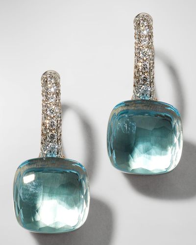 Pomellato Sky Blue Topaz & Diamond Drop Earrings - Green