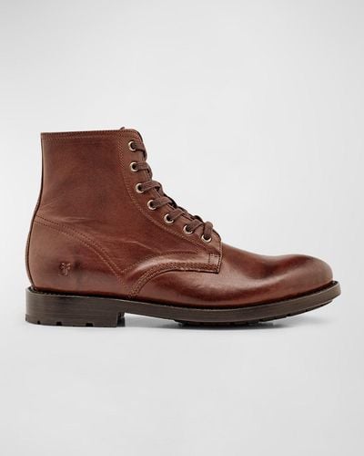 Frye Bowery Lace-up Leather Boots - Brown