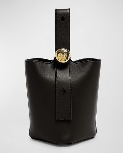 Loewe Mini Pebbled Leather Bucket Bag - Black