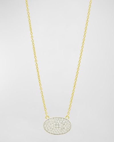 Freida Rothman Cubic Zirconia East-west Oval Pendant Necklace - White