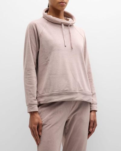 Barefoot Dreams Luxechic Funnel-neck Pullover - Pink