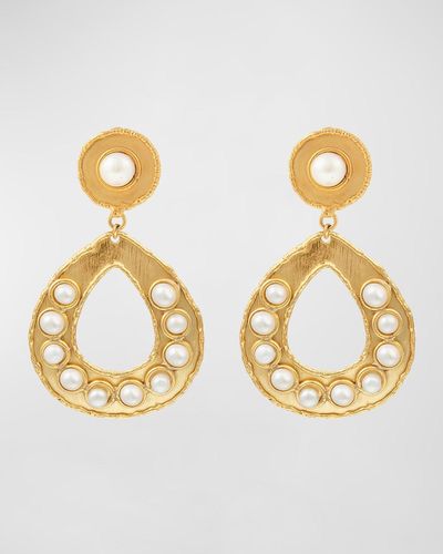 Sylvia Toledano Thalita Open Drop Earrings With Pearls - Metallic