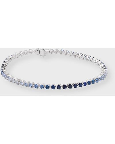 Lisa Nik 18k White Gold Ombre Blue Sapphire Bracelet - Metallic
