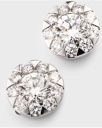 Memoire 18k White Gold Diamond Bouquet Stud Earrings, 1.34tcw
