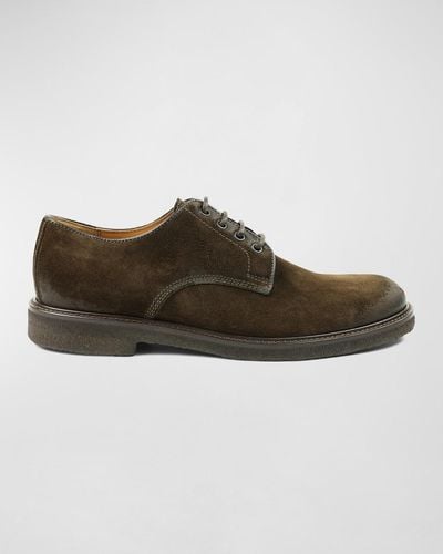 Bruno Magli Guy Burnished Suede Derby Shoes - Brown