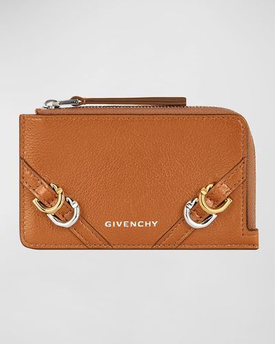Givenchy Voyou Zip Card Holder - Brown